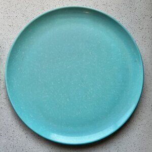 Vintage Imperial Melmac Dinnerware Set Of Two Turquoise Speckled Plates